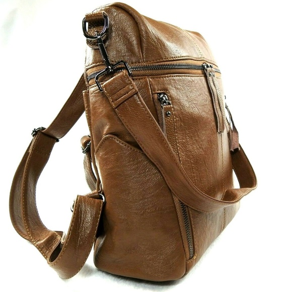 vegan leather small backpack